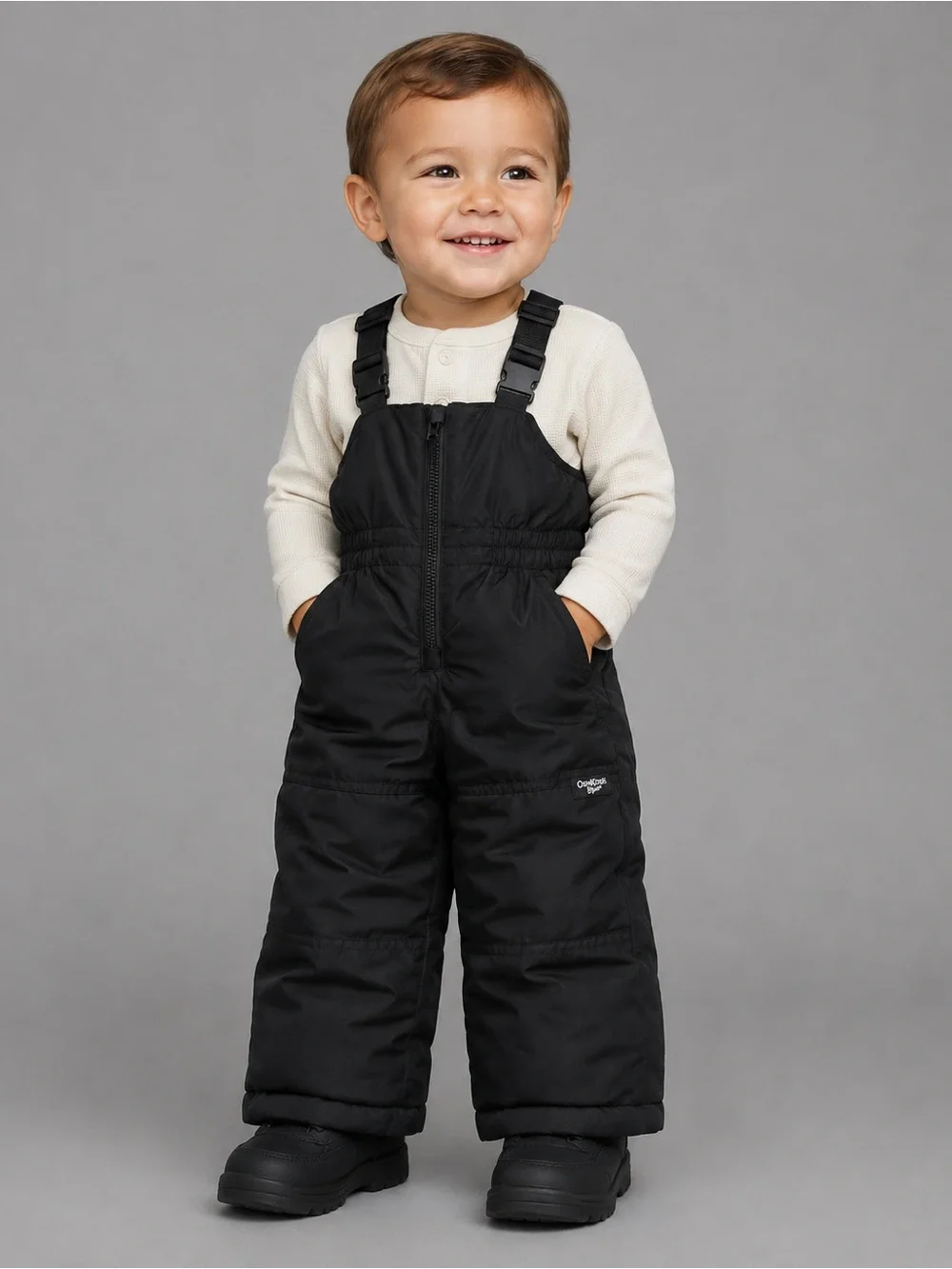 OshKosh B’gosh Toddler 2T Black Insulated Snow Bib Overalls Winter